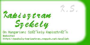 kapisztran szekely business card